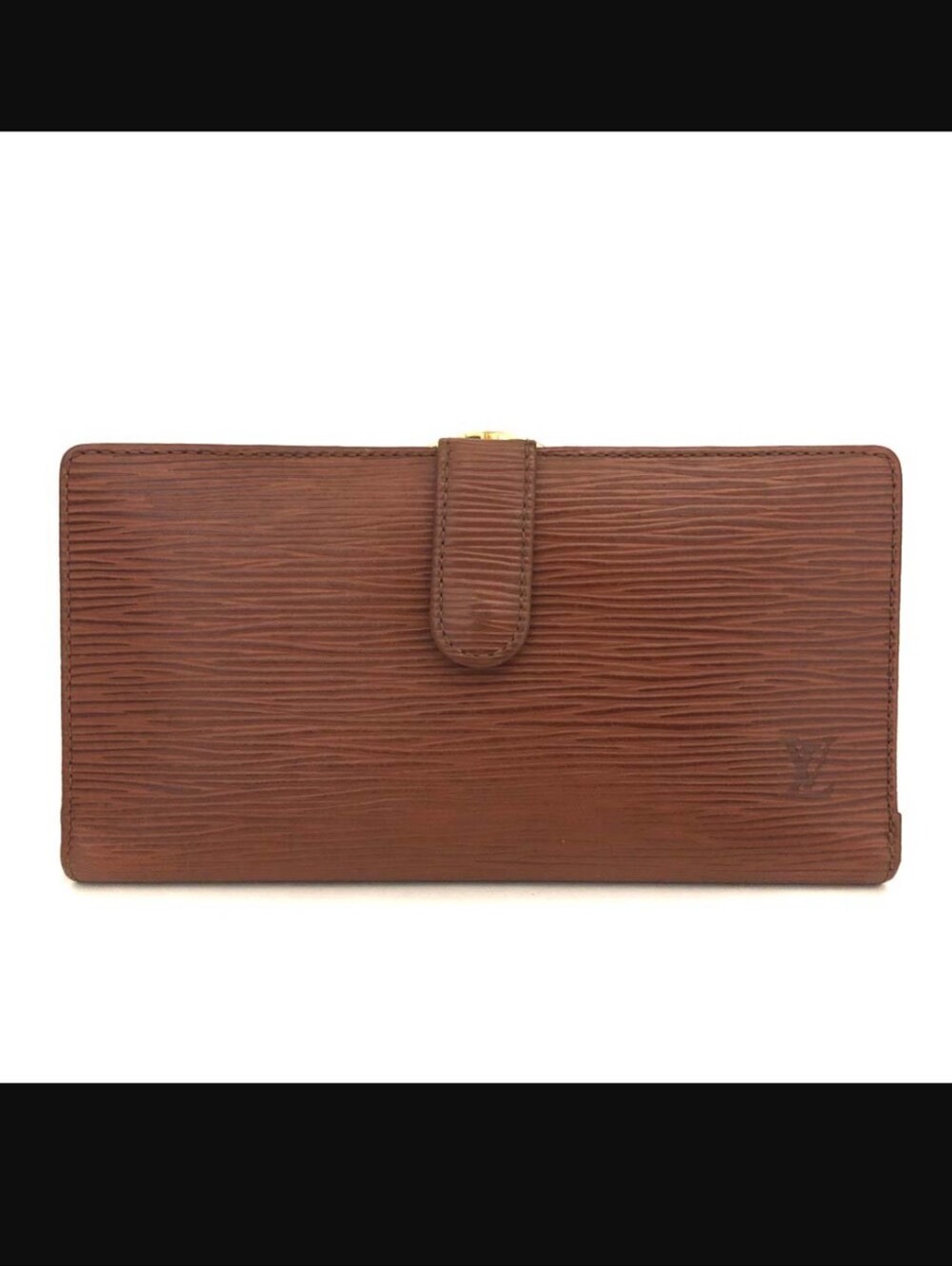 Louis Vuitton Brown Epi Leather Wallet with Gold Hardware